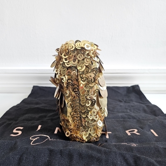 New Simitri Gold Disco Clutch Handbag/Crossbody Metal Chain Handbag NWT - Picture 7 of 13